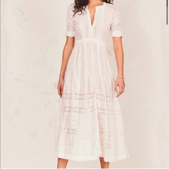 LoveShackFancy Dresses & Skirts - Loveshackfancy Edie white lace maxi dress